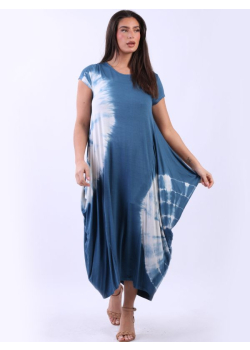 Ladies Lagenlook Tie Dye Maxi Summer Beach Dress