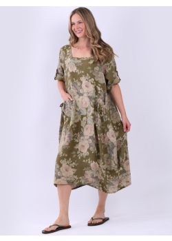 Floral Linen Lagenlook Dress