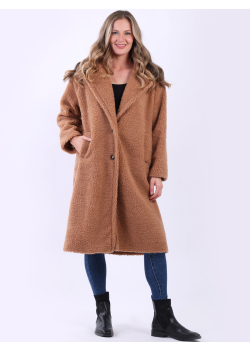 Teddy Bear Oversized Longline Woolen Coat 