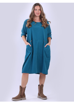 Solid Cotton Baggy Plus Size Women Dress