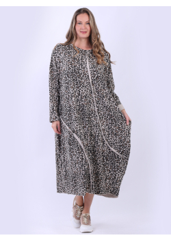 Leopard Print Cotton Oversized Slouchy Dress