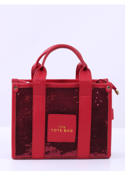 PU Leather Sequin Tote Handbag