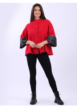 Women Sequin Patch Sleeves Crop Jacket