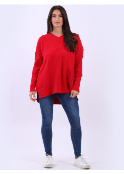 Women Lagenlook Cable Knit Pullover Sweater