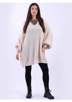 Plus Size Drawstring V-Neck Solid Knitted Jumper