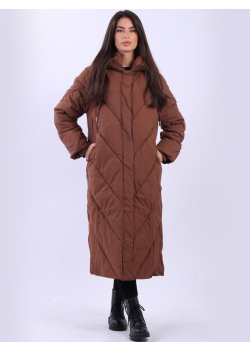 Ladies Hooded Long Puffer Jacket