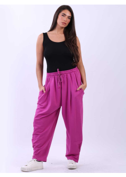 Italian Solid Slouchy Cotton Trouser