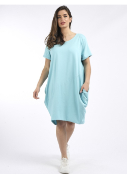 Plain Cotton Classy Lagenlook Dress