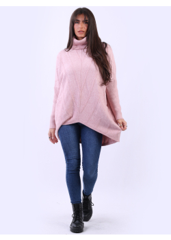 Chunky Cowl Neck Baggy Oversized Cable Knit Jumper