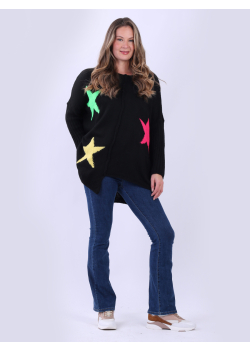 Multi Star Knitted Plus Size Wooly Jumper