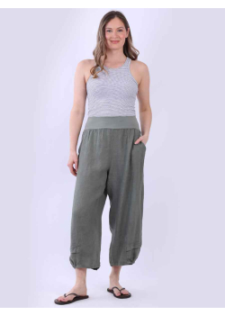 Oversized Solid Linen Slouchy Summer Trouser