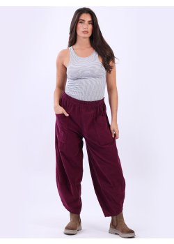 Solid Cotton Corduroy Tulip Winter Pant
