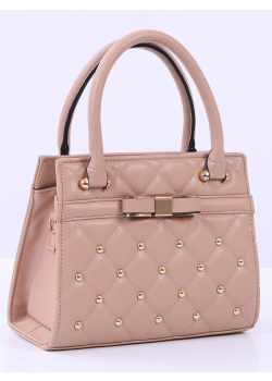 Buckle And Stud Detailed TB Leather Bag